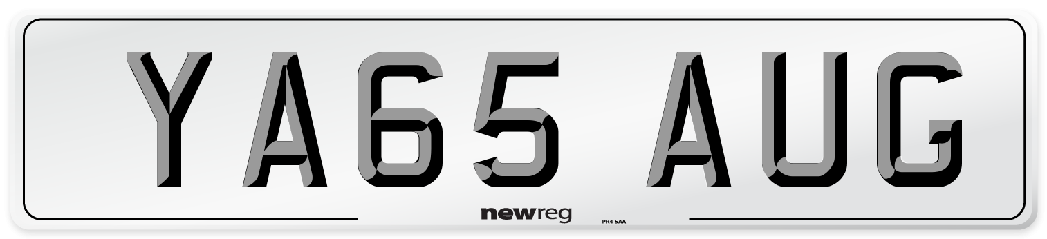 YA65 AUG Number Plate from New Reg